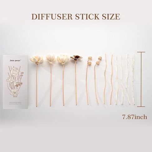 Reed Diffuser Sticks Set, Natural Paper Material, Flower Diffusers for Home Bathroom and Bedroom Decor, 12Pcs Exquisite Box in Saudi Arabia