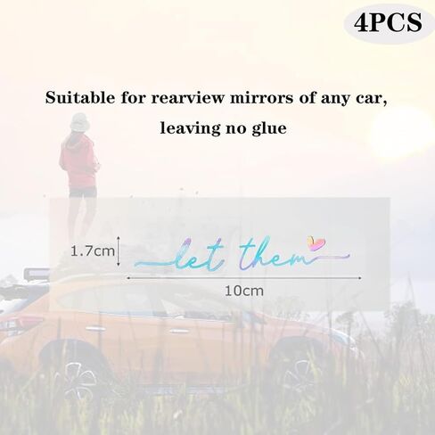 4PCS Let Them Mental Health Awareness Stickers ，Car Mirror Decal,car Decor- Motivational Mirror Decals for Cars, Window Decal in Saudi Arabia