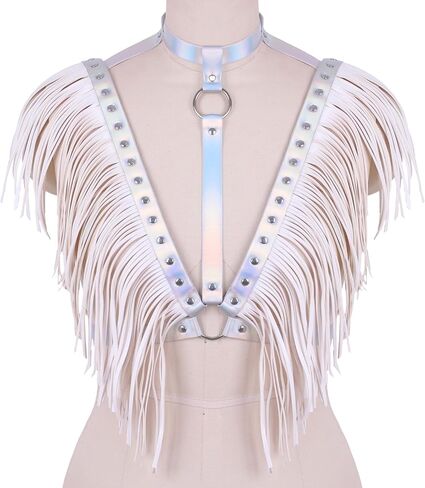 Women's Fashionable Sexy Adjustable Faux Leather Fringe Belt - Trendy Fringed Shawl for Outerwear and Binding Style in Kuwait