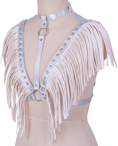 Women's Fashionable Sexy Adjustable Faux Leather Fringe Belt - Trendy Fringed Shawl for Outerwear and Binding Style in Kuwait