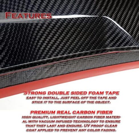 Black Real Carbon Fiber OE-Style Rear Trunk Lid Spoiler Wing Compatible with 2011-2022 Chrysler 300 300C 300S, 2012 2013 2014 2015 2016 2017 2018 2019 2020 2021 in Saudi Arabia