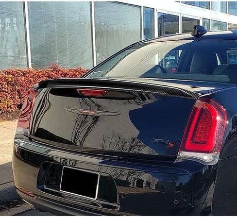 Black Real Carbon Fiber OE-Style Rear Trunk Lid Spoiler Wing Compatible with 2011-2022 Chrysler 300 300C 300S, 2012 2013 2014 2015 2016 2017 2018 2019 2020 2021 in Saudi Arabia