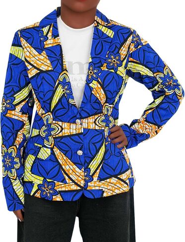 معطف أفريقي للنساء Dashiki Blazer Kente طباعة سترة ملابس أنقرة ملابس محززة طية صدر السترة قميص رسمي in Kuwait