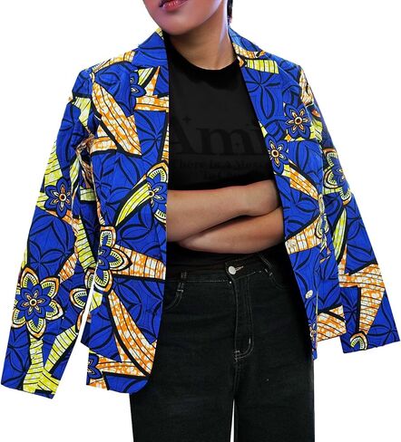 معطف أفريقي للنساء Dashiki Blazer Kente طباعة سترة ملابس أنقرة ملابس محززة طية صدر السترة قميص رسمي in Kuwait
