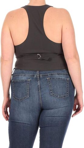 FashionStream Women's Plus Size Dressy Casual Versatile Racerback Vest Tuxedo Suit Waistcoat in Saudi Arabia