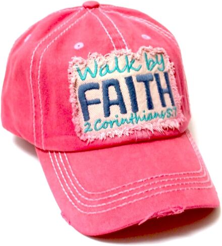 قبعة بيسبول متعثرة Walk by Faith 2 Corinthians 5:7 قبعة مطرزة قابلة للتعديل in Saudi Arabia