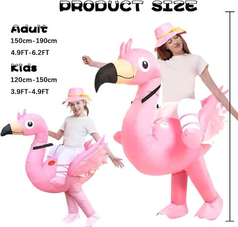 Inflatable Flamingo Costume, Ride on Flamingo Suit, Air Blow up Halloween Costumes for Adults Funny Fancy Dress Party (4.9-6.2 ft) in Saudi Arabia