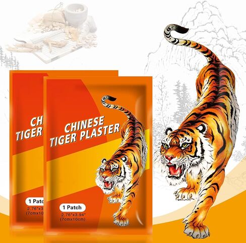 50pcs Tiger Patches, Tiger Plaster, Capsaicin Patches for Knee, Back, Neck, Muscle, Shoulders, Body Herbal Plaster in Kuwait