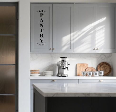 Pantry Room Decal, Kitchen Pantry Sticker, Food Pantry Door Vinyl Decal, Kitchen Pantry Door Sign, Farmhouse Kitchen Decor (27.5 x 6.6 in, Black) in Saudi Arabia