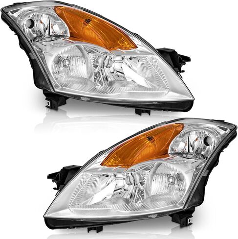 WEELMOTO Headlights for 2007 2008 2009 Nissan Altima 4Dr Sedan Headlight Assembly Pair Replacement for 07 08 09 Altima Black Housing Amber Reflector in Saudi Arabia