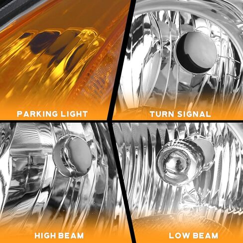 WEELMOTO Headlights for 2007 2008 2009 Nissan Altima 4Dr Sedan Headlight Assembly Pair Replacement for 07 08 09 Altima Black Housing Amber Reflector in Saudi Arabia