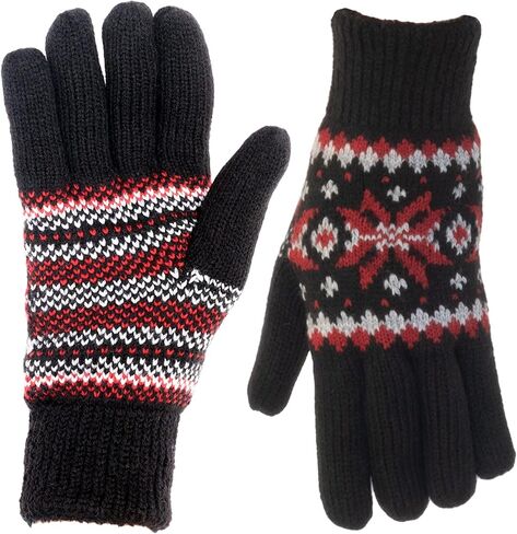 Manzella Womens Crystal Knit Glove With Jaquard Pattern and Ultra Soft Plush Lining in Kuwait