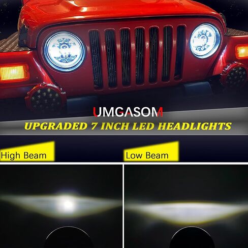 1Pair RGB Skull Led Headlights with 4 Skull Patterns and Amber Halo Turn Signals 7 Inch Headlamps Compatible with Wrang-ler JK TJ LJ CJ Hummer H1 H2 H6024 Truck in Saudi Arabia