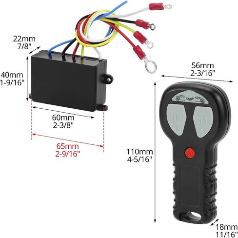 طقم التحكم عن بعد للونش اللاسلكي من QWORK - DC12V - مفتاح سماعة 100 فولت للسيارة، ATV، SUV - للونش حتى 20000 رطل in Saudi Arabia