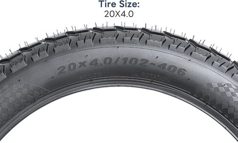 1 Pack 20" E-Bike Fat Tire 20 x 4.0 (102-406) Plus 1 Pack 20 Heavy Duty Fat Bike Tube 20x3.5/4.0 AV 33mm Valve Compatible with Most 20 x 4.0 Electric Bike/Mountain Bike Tire and Tube (Black) in Saudi Arabia