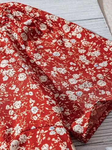 SOLY HUX Women's Plus Size Floral Tops Notched V Neck Puff Short Sleeve Boho Summer Blouse in Saudi Arabia