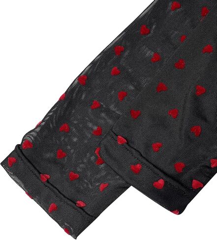 بلوزة نسائية من YOINS بأكمام طويلة وشفافة وشفافة من خلال قميص برقبة وهمية in Kuwait