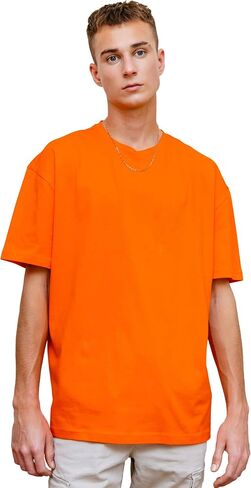T-TAM Unisex Oversized T-Shirt for Women & Men - 100% Soft Cotton Crew Neck Short Sleeve - Basic Tee Shirt in Saudi Arabia