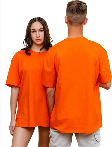 T-TAM Unisex Oversized T-Shirt for Women & Men - 100% Soft Cotton Crew Neck Short Sleeve - Basic Tee Shirt in Saudi Arabia
