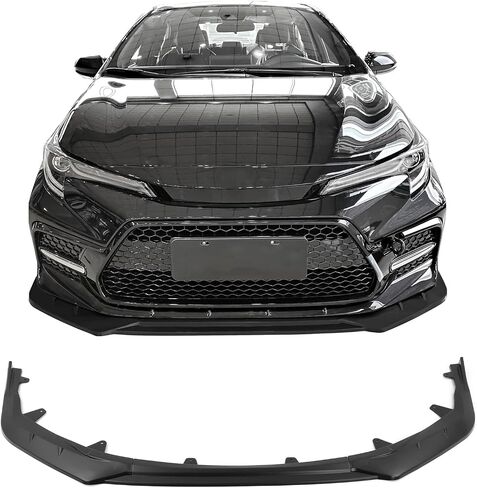 IKON MOTORSPORTS, Front Bumper Lip Compatible with 2020-2024 Toyota Corolla SE XSE 4-Door Sedan, Gloss Black 3PC PP Polypropylene IKON Style Front Lip Lower Chin Spoiler Splitter in Saudi Arabia