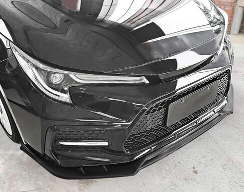 IKON MOTORSPORTS, Front Bumper Lip Compatible with 2020-2024 Toyota Corolla SE XSE 4-Door Sedan, Gloss Black 3PC PP Polypropylene IKON Style Front Lip Lower Chin Spoiler Splitter in Saudi Arabia