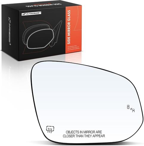 A-Premium Right Passenger Side Heated Mirror Glass with Backing Plate - Compatible with Toyota Highlander 2014-2019 - Exterior Side View Convex Mirror with Blind Spot Detection in Saudi Arabia