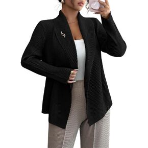 Womens Loose Fall Outwear Ribbed Blazer Jacket Blazers Notched Lapel Jacket in Kuwait