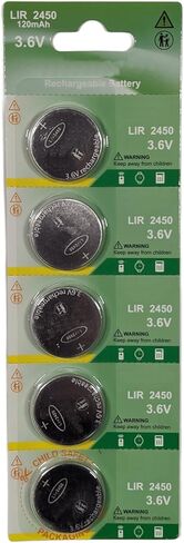5-Pcs LIR2450 Li-Ion Battery for LIR-2450 Solar Flashlight, Miller Digital Elite Helmet, Clock in Saudi Arabia