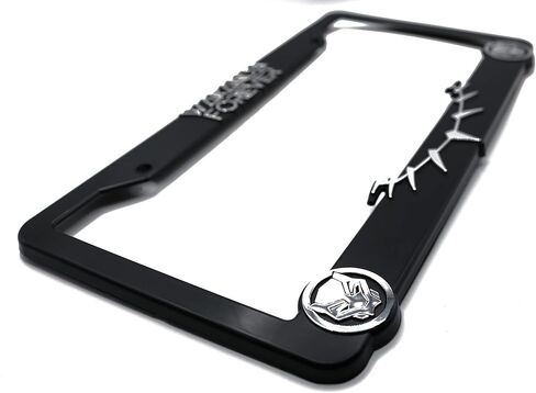 Wakanda Forever 3D Raised License Plate Frame | 1 Pack Car License Plate Cover | Universal US Car Black License Plate Holder | Auto Accessories (Car, Truck and SUV) (Chrome) in Saudi Arabia