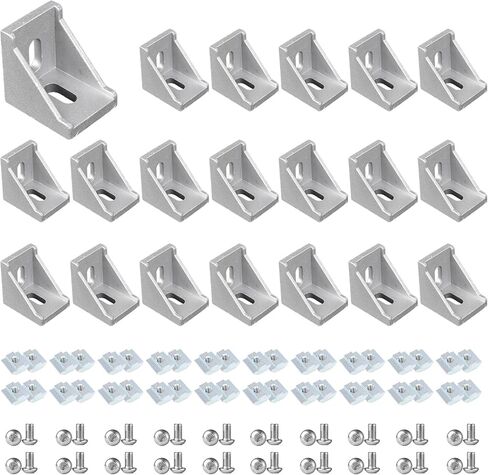 2020 Series 3-Way End Aluminum Extrusion Corner Bracket Tri Connector, 12 Sets, with 48 Screws for 20 T-Slot Extruded Aluminum Profile in Saudi Arabia