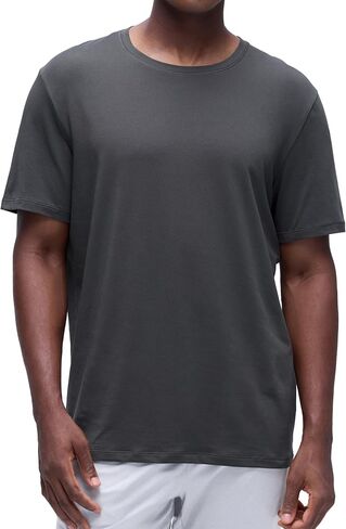 CRZ YOGA Mens Cotton-Blend Short Sleeve Shirts Moisture Wicking Workout Athletic Casual Lightweight Tee Tops Soft Basic T-Shirt Mysterious Grey XX-Large in Saudi Arabia