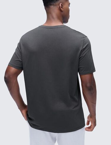 CRZ YOGA Mens Cotton-Blend Short Sleeve Shirts Moisture Wicking Workout Athletic Casual Lightweight Tee Tops Soft Basic T-Shirt Mysterious Grey XX-Large in Saudi Arabia