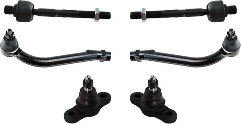 PartsW - 6 قطع لسيارة Hyundai Elantra 2007-2010/Kia Forte 2010-2013 + المزيد (التحقق من الطرازات)، مفاصل كروية أمامية سفلية + أطراف قضيب ربط خارجية وداخلية، مجموعة تعليق جانب الراكب للسائق in Saudi Arabia