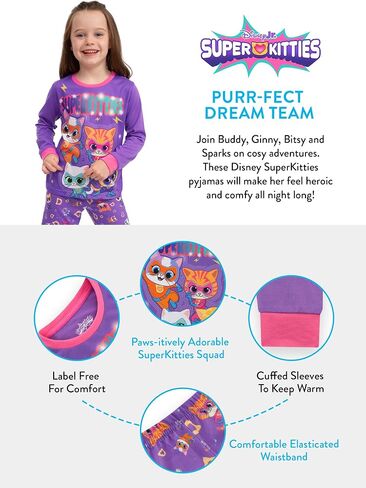 Disney Pajamas, SuperKitties Girls Pajamas, Long Sleeve Pajama Set, Adorable Girls Pjs in Saudi Arabia
