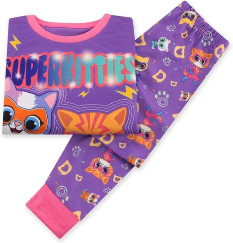 Disney Pajamas, SuperKitties Girls Pajamas, Long Sleeve Pajama Set, Adorable Girls Pjs in Saudi Arabia