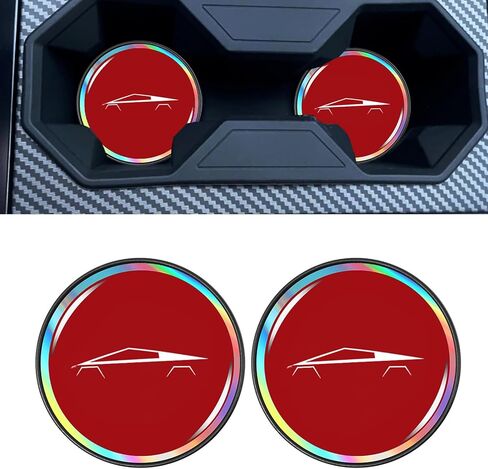 2 حزمة حامل أكواب كوستر متوافق مع Tesla Cybertruck 2024 2025 Cyber ​​Insert الداخلية ملحقات الديكور حامل أكواب الشاحنة حماية ديكور جزء الهدايا لأصحاب Cyberbeast (أسود) in Kuwait