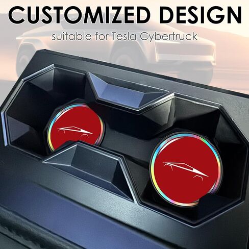 2 حزمة حامل أكواب كوستر متوافق مع Tesla Cybertruck 2024 2025 Cyber ​​Insert الداخلية ملحقات الديكور حامل أكواب الشاحنة حماية ديكور جزء الهدايا لأصحاب Cyberbeast (أسود) in Kuwait