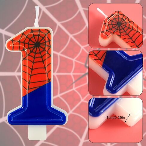 Spider Candle, Spider Web Number Candle Birthday Cake Topper for Birthday Party Halloween Party Supplies (4) in Saudi Arabia