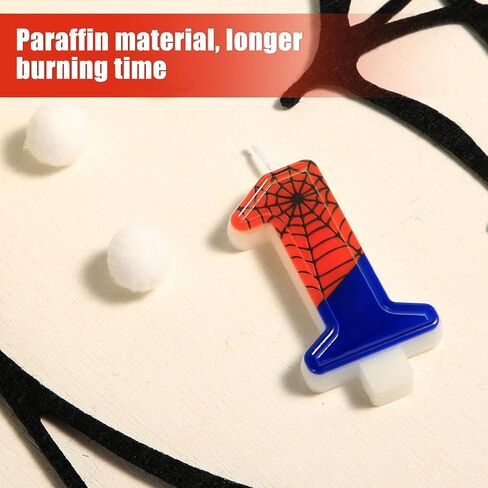 Spider Candle, Spider Web Number Candle Birthday Cake Topper for Birthday Party Halloween Party Supplies (4) in Saudi Arabia