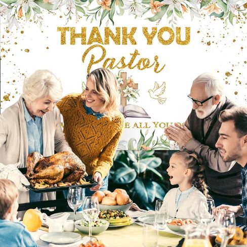 Lofaris Thank You Pastor Banner Pastor Appreciation Party Decorations to Our Pastor We Appreciate You Photo Backdrop 70.8 x 43.3 Inch in Saudi Arabia