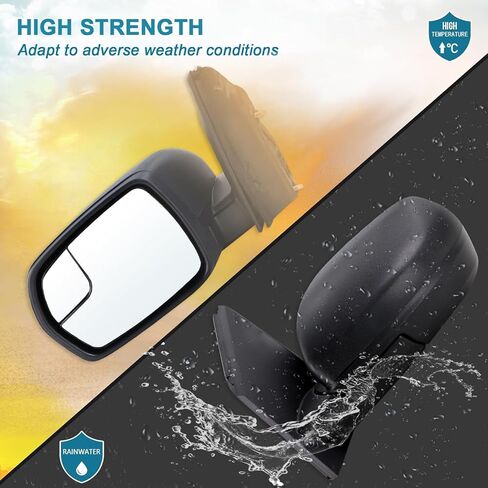 Right Passenger Side Mirror Compatible With 2015 2016 2017 2018 Ford Edge With Manual Folding Power Glass Matte Black Replace#FT4Z17682AA(3Pins) in Saudi Arabia