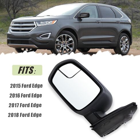 Right Passenger Side Mirror Compatible With 2015 2016 2017 2018 Ford Edge With Manual Folding Power Glass Matte Black Replace#FT4Z17682AA(3Pins) in Saudi Arabia