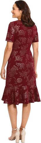 London Times Elegant Short Sleeve V-Neck Flounce Hem Tier | Cocktail Dresses for Women in Saudi Arabia