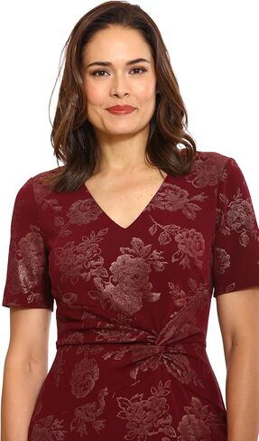 London Times Elegant Short Sleeve V-Neck Flounce Hem Tier | Cocktail Dresses for Women in Saudi Arabia