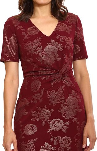 London Times Elegant Short Sleeve V-Neck Flounce Hem Tier | Cocktail Dresses for Women in Saudi Arabia