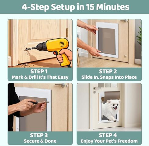 باب متين للحيوانات الأليفة، باب ألومنيوم للكلاب والحيوانات الأليفة، باب للكلاب الكبيرة جدًا مع لوحات مغناطيسية للإغلاق التلقائي، مثالي للأبواب الداخلية والخارجية، والشاشة والجدار، مقاوم للطقس in Kuwait