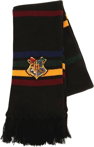 وشاح منسوج من Harry Potter Hogwarts School Crest بألوان منزلية - إكسسوار شتوي أكريليك ناعم مع رقعة مطرزة - جريفندور، سليذرين، رافينكلاو، هافلباف in Kuwait
