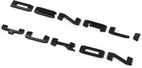 4pcs Door Rear Denali Yukon Emblems Letters Compatible with 2021-2024 Yukon Yukon XL (Gloss Black) in Saudi Arabia