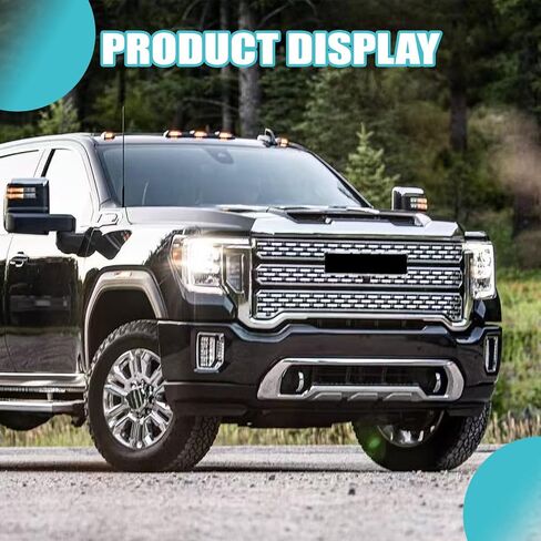 Front Grill W/Camera Hole Compatible with GMC Sierra 2500HD 3500HD 2020 2021 2022 2023 Denali Style Front Upper Bumper Grille Chrome Replacement for 84656390 (Chrome) in Kuwait