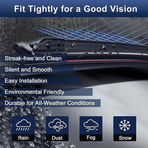 X AUTOHAUX 1 Pair 19"+18" Front Windshield Wiper Blade for Mini Cooper Clubman 12-24 Replacement Set with Upgraded Stability All Weather Not J/U Hook in Saudi Arabia